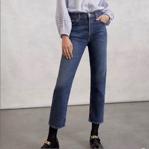 Agolde Wilder Straight Leg Jeans Sz 29 Ankle High Waisted